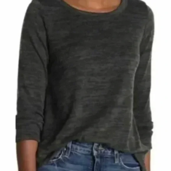 Forgotten Grace Women's Brushed Hacci Long Sleeve T-Shirt Dark Charcoal size M. - Picture 1 of 5